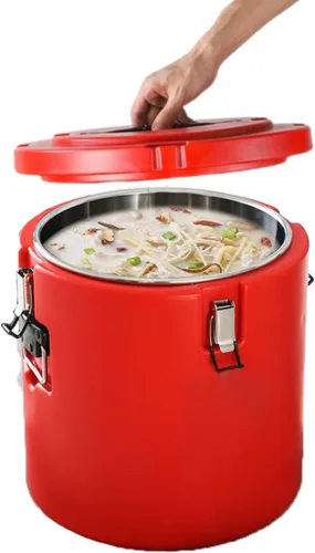 Transportador de sopa aislado, portátil, comercial, caliente y caliente, calentador de alimentos, enfriador de barril de aislamiento grande, forro