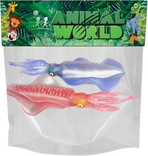 Miniatura 9 de Gemini&Genius 2 juguetes de calamares, animales bioluminiscentes marinos, juguetes de sepias, figuras de acción de animales marinos, regalo ideal 2
