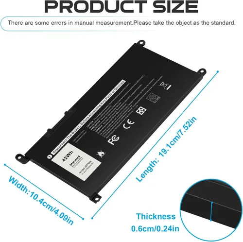 Miniatura 3 de Fancy Buying JPFMR DN33X RDNP5 65N6H - Batería de repuesto para laptop Dell Chromebook 3100 3400 2 en 1 5488 5493 5593 P90F Series Notebook 0JPFMR