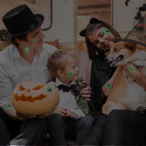 Miniatura 2 de Grow in Dack - Tatuajes temporales de telaraña de Halloween para adultos, calcomanías de tatuaje falsas de araña realistas, regalos de Halloween