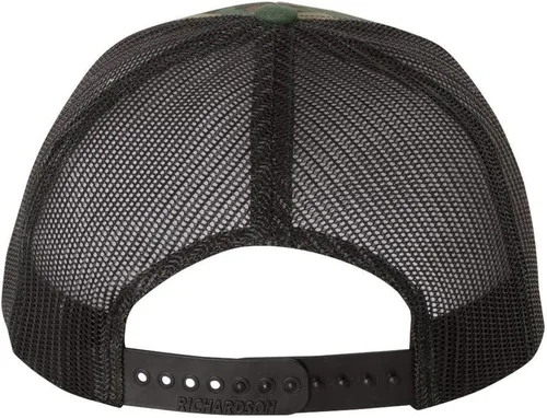 Miniatura 3 de Richardson Gorra de camionero con estampado Snapback ajustable, camuflaje militarnegro