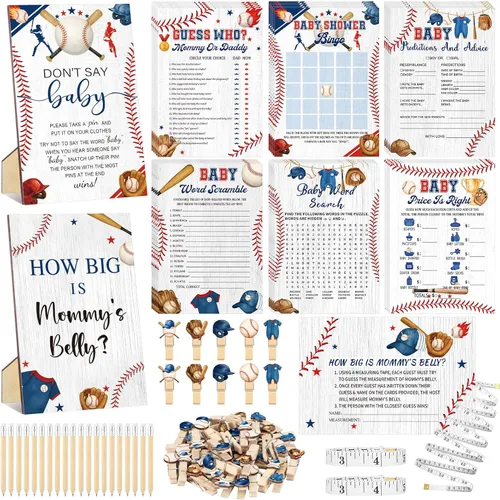 Miniatura 25 de Funnymoom Juego de 426 juegos de baby shower con lazo rosa, 8 juegos, incluye bingo de baby shower, precio correcto, adivina quién, revuelto