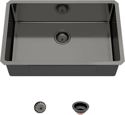 Miniatura 18 de Mocoloo Fregadero de barra de montaje inferior de 15 pulgadas, fregadero de cocina pequeño de 15 x 15 pulgadas, calibre 18, de acero inoxidable
