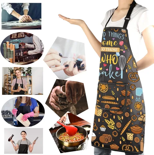 Miniatura 6 de MBMSO Delantal para hornear, el ingrediente secreto es siempre amor, delantal de panadero, regalos de horneado, regalos de cocina para amantes