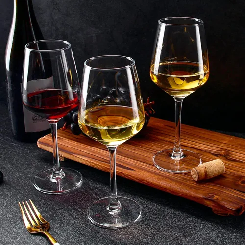 Miniatura 4 de Juego de copas de vino de 12, copa de vino transparente de 12oz roja/blanca, copas de vino de tallo largo para fiesta, boda y hogar