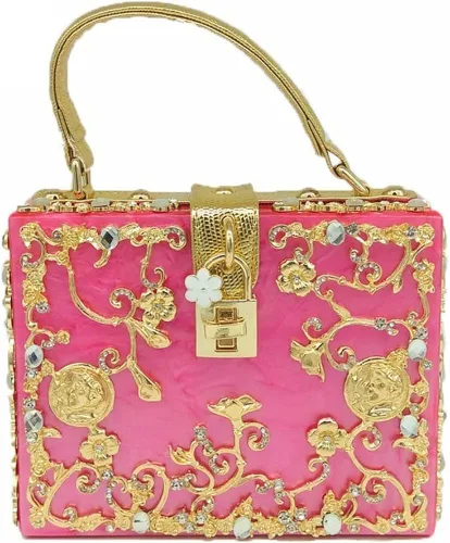 Miniatura 6 de Tngan Bolso de mano de acrílico cuadrado para mujer con diamantes de imitación