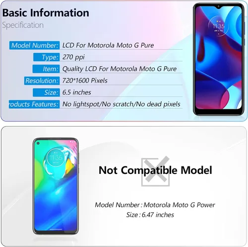 Miniatura 3 de Pantalla LCD para Motorola Moto G Pure Reemplazo de pantalla táctil Pantalla LCD Digitalizador Asamblea para Motorola Moto G Pure Reemplazo con kit