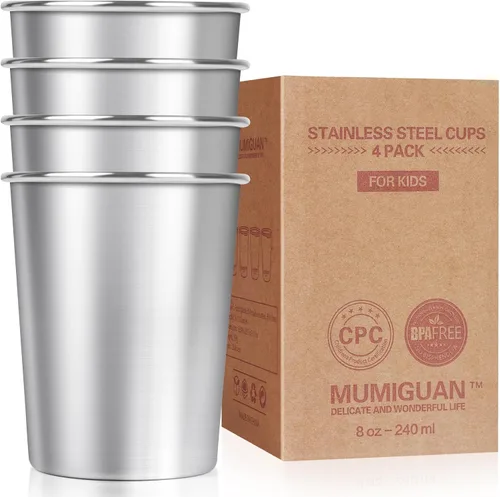 Miniatura 9 de Tazas de acero inoxidable 20 oz/600 ml (2 unidades), vaso de pinta de acero inoxidable, tazas de camping de acero inoxidable, vasos de metal