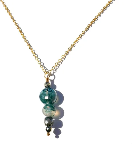 Miniatura 19 de I AM SERIES - Collar de piedras preciosas genuinas y metal semiprecioso 7 chakras