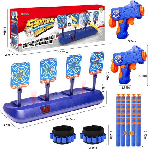 Miniatura 5 de Blancos para pistolas Nerf, puntuación automática electrónica con reinicio digital, blanco de tiro para práctica con Nerf, juguete de regalo ideal