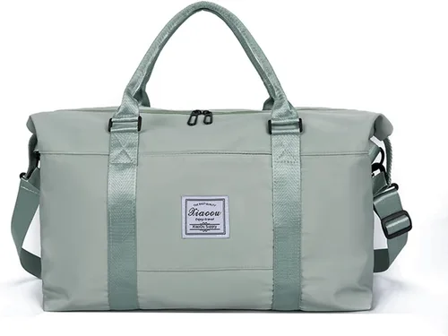 Miniatura 37 de KARRESLY Bolsa de viaje para mujer, bolsa de hombro para fin de semana, bolsa de deporte, gimnasio, bolsa de mano, impermeable, Beige