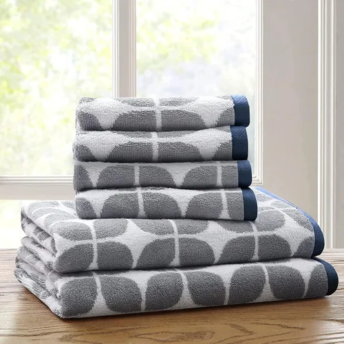 Miniatura 9 de Intelligent Design Lita - Juego de toallas de baño de algodón, jacquard altamente absorbentes, 6 piezas incluyen 2 toallas de baño y 4 toallas