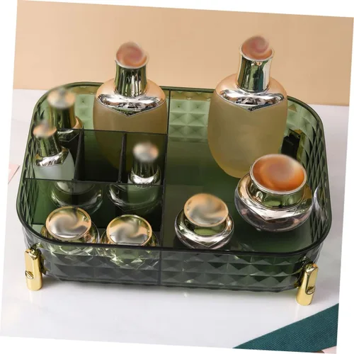 Miniatura 6 de Patrón transparente de lujo para cuidado de la piel y lápiz labial, elegante organizador de baño para almacenamiento de cosméticos para uso en casa