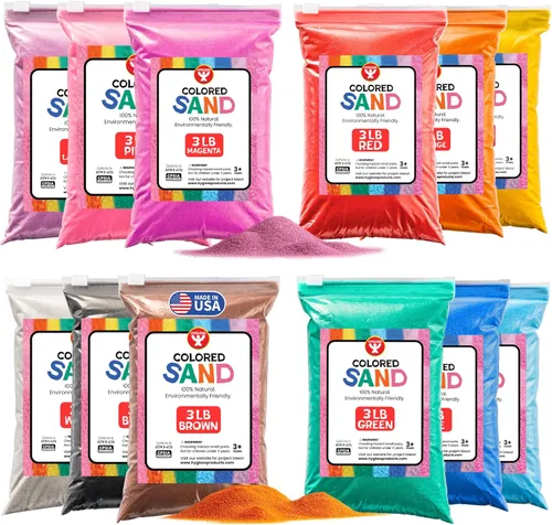 Miniatura 66 de Hygloss Arena de colores para manualidades – Botella de 1 libra, magenta – Juegos de arte de arena fina y colorida vibrante para niños – Actividades