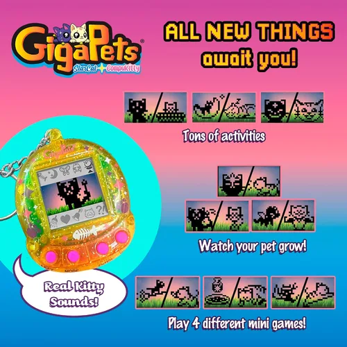 Miniatura 4 de Giga Pet - Mascota virtual para niños de 5 años en adelante, edición de coleccionista mejorada de los años 90, cuidado de animales para niños