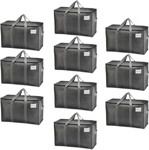 Miniatura 15 de VENO - Paquete de mudanzas, cajas de almacenamiento para embalaje universitario con tapas alternativas, para dormitorio, extragrande, asas