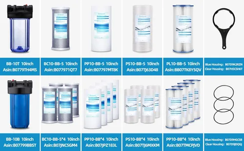 Miniatura 7 de Geekpure Sistema de filtración de agua para toda la casa con carcasa de 10 pulgadas, puerto de 1 pulgada y filtro de sedimentos PP de 4.5 x 10