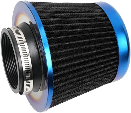 Filtro de admisión de aire frío, alto rendimiento, filtro lavable, filtro de aire de reemplazo con abrazadera, diámetro de brida 76 mm/3 pulgadas,