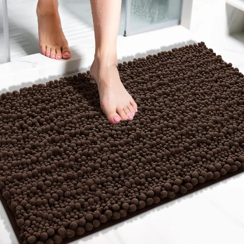 Miniatura 113 de Yimobra Alfombras de Baño Antideslizantes Lavables - Alfombra de Baño de Chenilla Ultra Suave Absorbente, Alfombra Peluda de Secado Rápido para Negro