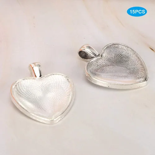 Miniatura 8 de Colgante en forma de corazón, 60 bandejas colgantes en forma de corazón, ajuste de base con cristal
