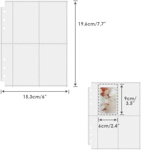 Miniatura 4 de 4 páginas de bolsillo, 120 bolsillos de una sola cara de 3.5 x 2.4 pulgadas, paquete de 30 fundas protectoras de hojas pesadas para carpetas A5