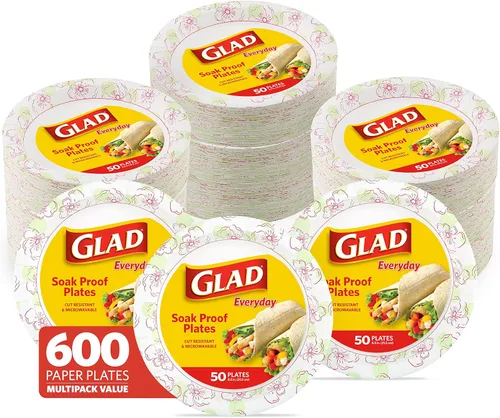 Miniatura 9 de Glad - Platos de papel desechables cuadrados para todas las ocasiones