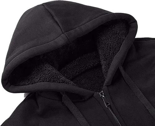 Miniatura 4 de GEEK LIGHTING - Sudaderas con capucha para hombre, de forro polar grueso, con cierre completo y forro de Sherpa grueso