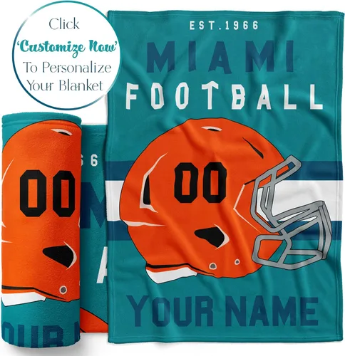Miniatura 34 de Manta personalizada para fanáticos del fútbol americano – Se envía al día siguiente – Hecha en Estados Unidos – Manta de vellón personalizada
