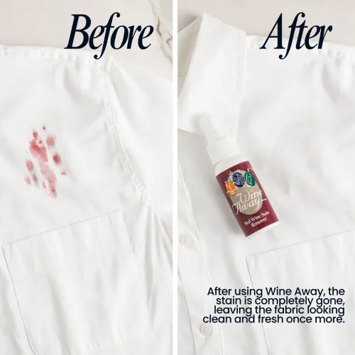 Miniatura 6 de Wine Away Removedor de manchas de vino tinto – Elimina las manchas de vino de la tela y la alfombra – Tamaño apto para viajes – Removedor de manchas