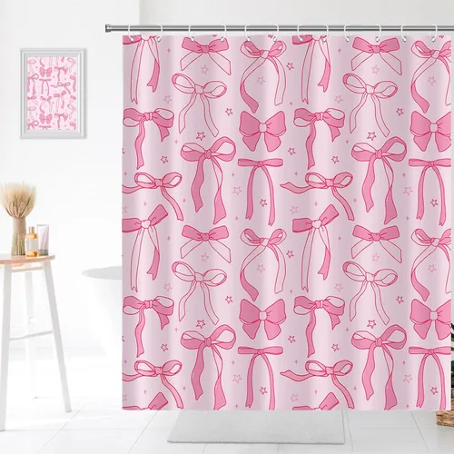 Miniatura 26 de Decoración de baño hippie retro, cortina de ducha de vaca y fresa, tela de poliéster impermeable, 72 x 72 pulgadas, albaricoque