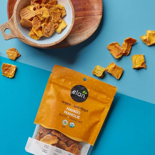 Miniatura 3 de Elan Rebanadas de mango seco orgánico, 4.4 oz, sin sulfitos, sin azúcar añadido, sin OGM, vegano, sin gluten, kosher, bocadillos saludables de fruta
