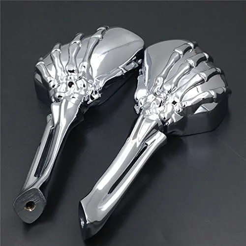Miniatura 4 de SMT-Espejos de esqueleto de calavera cromados compatibles con Suzuki Gsxr 600 750 1000 Hayabusa Cruiser [B075VMJNLK]