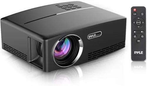 Pyle Proyector de cine en casa multimedia portátil, LED HD 1080p con proyección del sistema de datos digitales por USB HDMI para películas de cine,