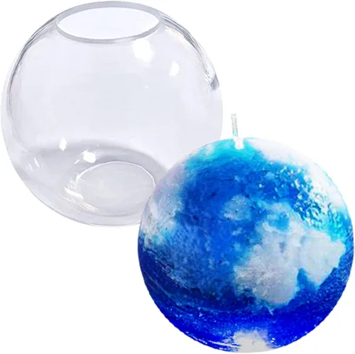 Miniatura 5 de Molde de silicona de esfera para resina epoxi, fabricación de joyas, cera de velas, jabón casero, bomba de baño, una sola pieza, 2.4 pulgadas