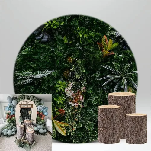 Miniatura 3 de NIVIUS PHOTO Cubierta del cilindro del patrón del tronco del árbol del paño elástico para la decoración del partido Cubierta del pedestal