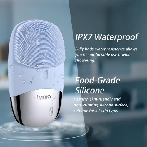 Miniatura 6 de Cepillo de limpieza facial, limpiador facial eléctrico 3 en 1, masajeador vibratorio, IPX7 impermeable, cepillo de poros recargable por USB