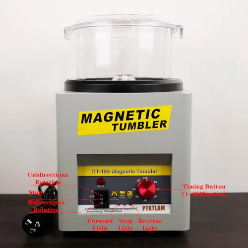 Miniatura 3 de Vaso magnético, pulidor de joyas con barril de pulido de 7.1 pulgadas (7.087 in) y pasadores de pulido de 7.05 oz para joyas, rotación automática