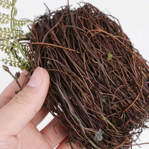 Miniatura 3 de Nido artificial para pájaros con huevos, pájaros, ramita de ratán natural, adorno para casa, accesorios para fotos para decoración