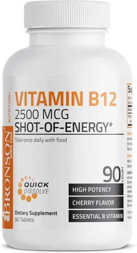 Miniatura 3 de Vitamina B12 de Bronson, 0,000088 oz, sublingual, de rápida liberación, 1