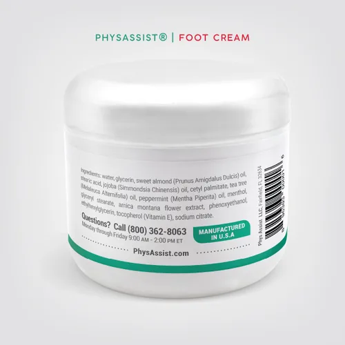 Miniatura 2 de PhysAssist Crema para pies con árbol de té – Crema hidratante profunda para pies y piernas para piel seca, cansada y sensible – Refrescante apoyo