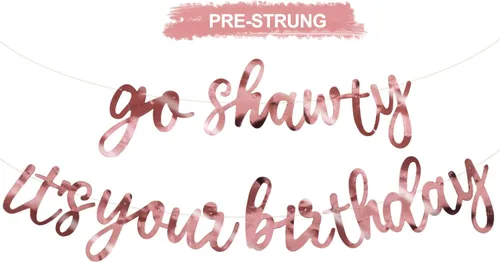Miniatura 23 de BEISHIDA Cartel con texto en inglés «Go Shawty It's Your Birthday» con texto en inglés «No DIY Hip Hop» con tema de feliz cumpleaños, cartel de Rojo