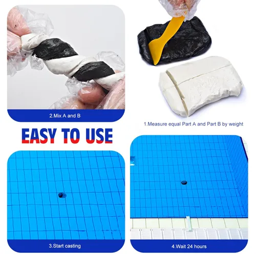Miniatura 7 de Masilla epoxi – Masilla epoxi AB de 8 onzas para bajo el agua, relleno multiusos de piscina – Reparación rápida de arcilla esculpida arreglar