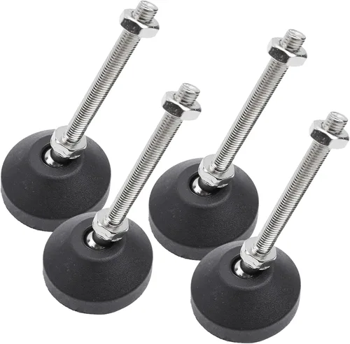 Miniatura 12 de Pies niveladores M8x50mm, capacidad de 2200 libras, deslizadores giratorios ajustables y resistentes, base antideslizante de 1.53 pulgadas