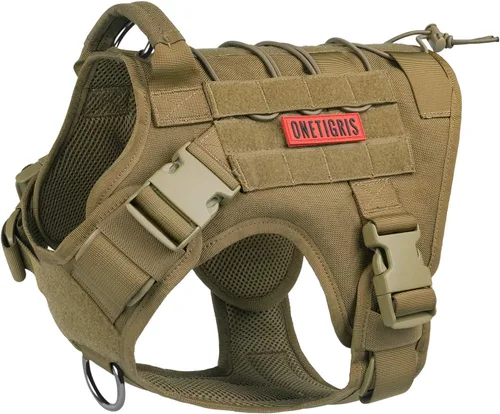 Miniatura 10 de Arnés táctico para perro, arnés de cuerpo completo para perro con mango, chaleco resistente para perro para senderismo, entrenamiento, perros