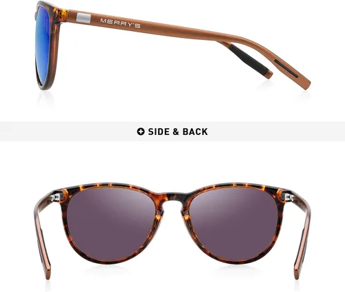 Miniatura 4 de MERRYS Polarized Sunglasses for Women Men Vintage Retro Classic Round Frame Aluminum Legs S8288