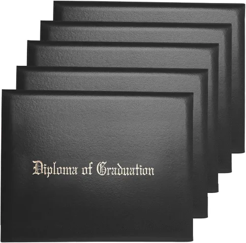 Miniatura 19 de Funda para diploma de 8.5 x 11 pulgadas, certificado acolchado de cuero sintético de graduación (negro)