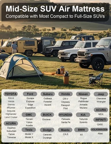 Miniatura 2 de Umbrauto Colchón de aire del asiento trasero del coche: cama inflable inalámbrica del coche SUV camping para camión Van con bomba de aire