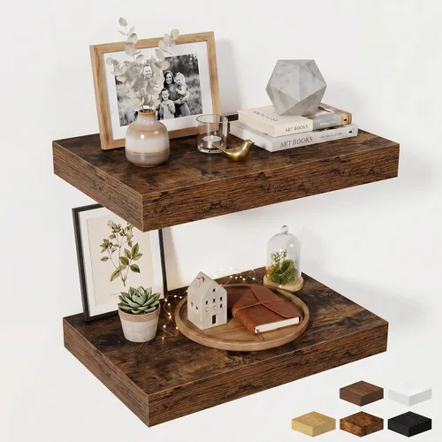 Miniatura 131 de Estantes flotantes de 48 pulgadas para pared, estante de chimenea de 10 pulgadas de profundidad, estantes flotantes de madera para pared, estantes