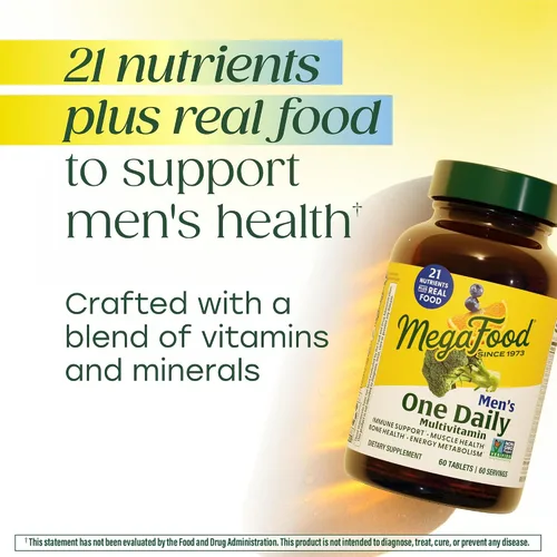 Miniatura 5 de MegaFood One Daily Multivitaminas para Hombres - Multivitamínico para Hombres - Vitamina C, Vitamina D3 y Vitamina B12 - Apoyo Muscular