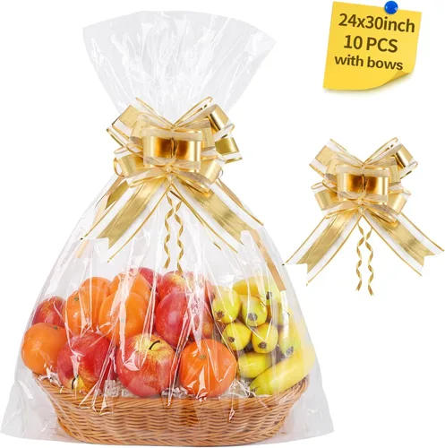 Miniatura 19 de 100 bolsas de celofán, bolsas de celofán transparente de 4 x 6 pulgadas, 100 lazos dorados, para galletas, chocolate, panadería, recuerdos
